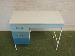 Single Pedestal 1960’s ombré blue desk