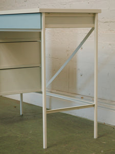 Single Pedestal 1960’s ombré blue desk