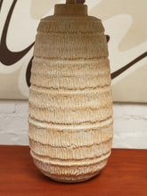 Load image into Gallery viewer, Textured Ceramic Table Lamp with Warm Neutral Shade

