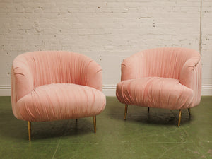 Pink pleated club chair