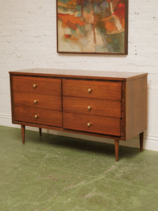 Mid-century vintage six Drawer Dresser