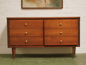 Mid-century vintage six Drawer Dresser