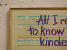 Load image into Gallery viewer, AlI really need to know I learned in kindergarten poster
