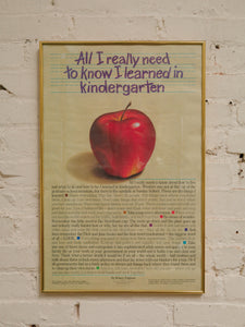 AlI really need to know I learned in kindergarten poster
