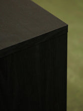 Load image into Gallery viewer, Pair of Black and Rattan Nightstands
