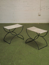 Load image into Gallery viewer, Vintage mid-century Corded outdoor stools
