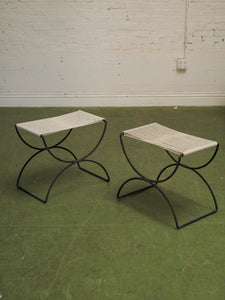 Vintage mid-century Corded outdoor stools