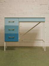 Load image into Gallery viewer, Single Pedestal 1960’s ombré blue desk
