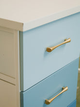 Load image into Gallery viewer, Single Pedestal 1960’s ombré blue desk
