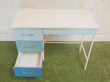 Load image into Gallery viewer, Single Pedestal 1960’s ombré blue desk
