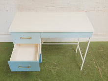 Load image into Gallery viewer, Single Pedestal 1960’s ombré blue desk

