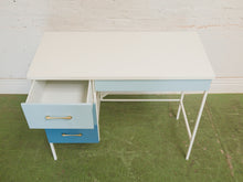 Load image into Gallery viewer, Single Pedestal 1960’s ombré blue desk
