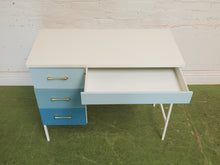 Load image into Gallery viewer, Single Pedestal 1960’s ombré blue desk
