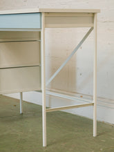 Load image into Gallery viewer, Single Pedestal 1960’s ombré blue desk
