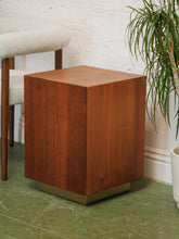 Load image into Gallery viewer, Walnut Pedestal Side Table
