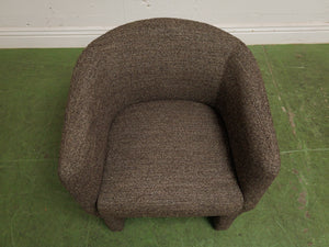 Tweed Brown Barrel Chair