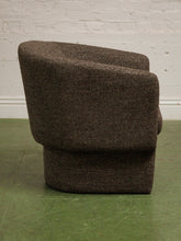 Load image into Gallery viewer, Tweed Brown Barrel Chair
