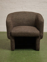Load image into Gallery viewer, Tweed Brown Barrel Chair
