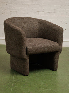 Tweed Brown Barrel Chair