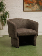 Load image into Gallery viewer, Tweed Brown Barrel Chair
