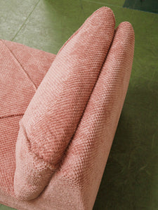 Stitched Dusty Pink Chair and Ottoman