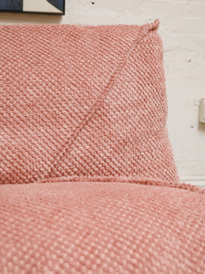 Stitched Dusty Pink Chair and Ottoman