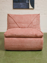 Load image into Gallery viewer, Stitched Dusty Pink Chair and Ottoman
