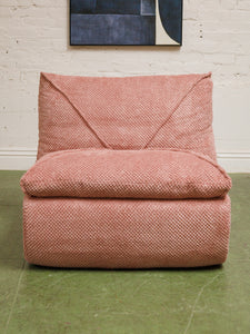 Stitched Dusty Pink Chair and Ottoman