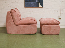Load image into Gallery viewer, Stitched Dusty Pink Chair and Ottoman
