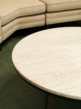 Load image into Gallery viewer, Travertine Round Vintage Coffee Table
