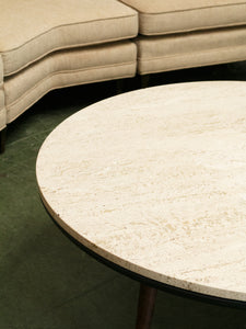 Travertine Round Vintage Coffee Table