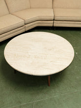 Load image into Gallery viewer, Travertine Round Vintage Coffee Table
