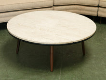 Load image into Gallery viewer, Travertine Round Vintage Coffee Table
