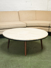 Load image into Gallery viewer, Travertine Round Vintage Coffee Table
