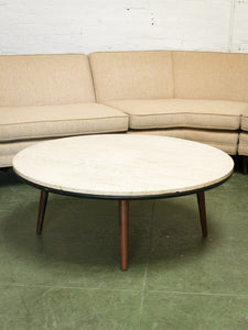Travertine Round Vintage Coffee Table
