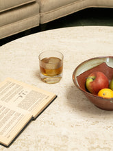 Load image into Gallery viewer, Travertine Round Vintage Coffee Table
