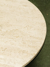 Load image into Gallery viewer, Travertine Round Vintage Coffee Table

