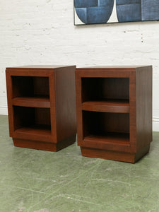 Pair of Vintage Nightstands with open cabinet space