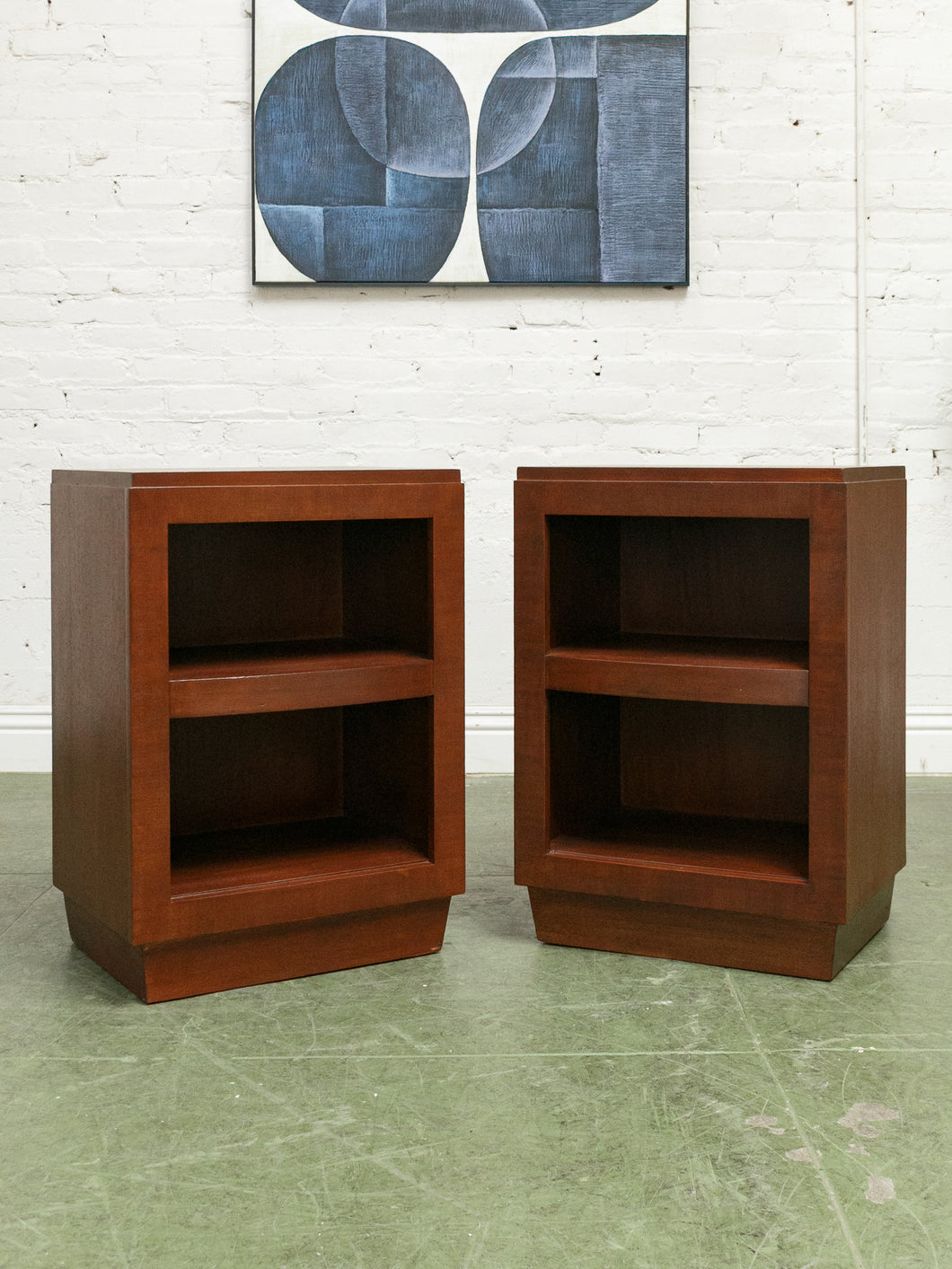 Pair of Vintage Nightstands with open cabinet space