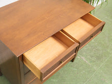 Load image into Gallery viewer, Rattan front Walnut Highboy Dresser 5 drawer
