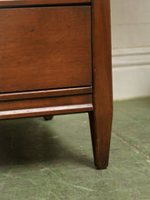 Load image into Gallery viewer, Rattan front Walnut Highboy Dresser 5 drawer
