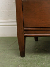 Load image into Gallery viewer, Rattan front Walnut Highboy Dresser 5 drawer

