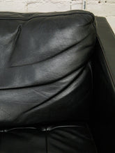 Load image into Gallery viewer, Leather Vintage Sofa with Chrome Legs
