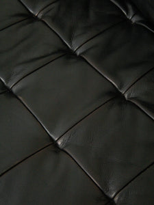 Leather Vintage Sofa with Chrome Legs