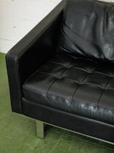 Load image into Gallery viewer, Leather Vintage Sofa with Chrome Legs
