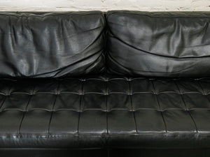 Leather Vintage Sofa with Chrome Legs