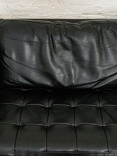 Load image into Gallery viewer, Leather Vintage Sofa with Chrome Legs

