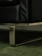 Load image into Gallery viewer, Leather Vintage Sofa with Chrome Legs
