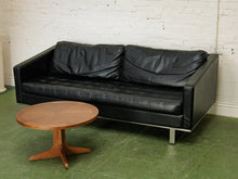 Load image into Gallery viewer, Leather Vintage Sofa with Chrome Legs
