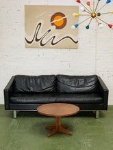 Load image into Gallery viewer, Leather Vintage Sofa with Chrome Legs
